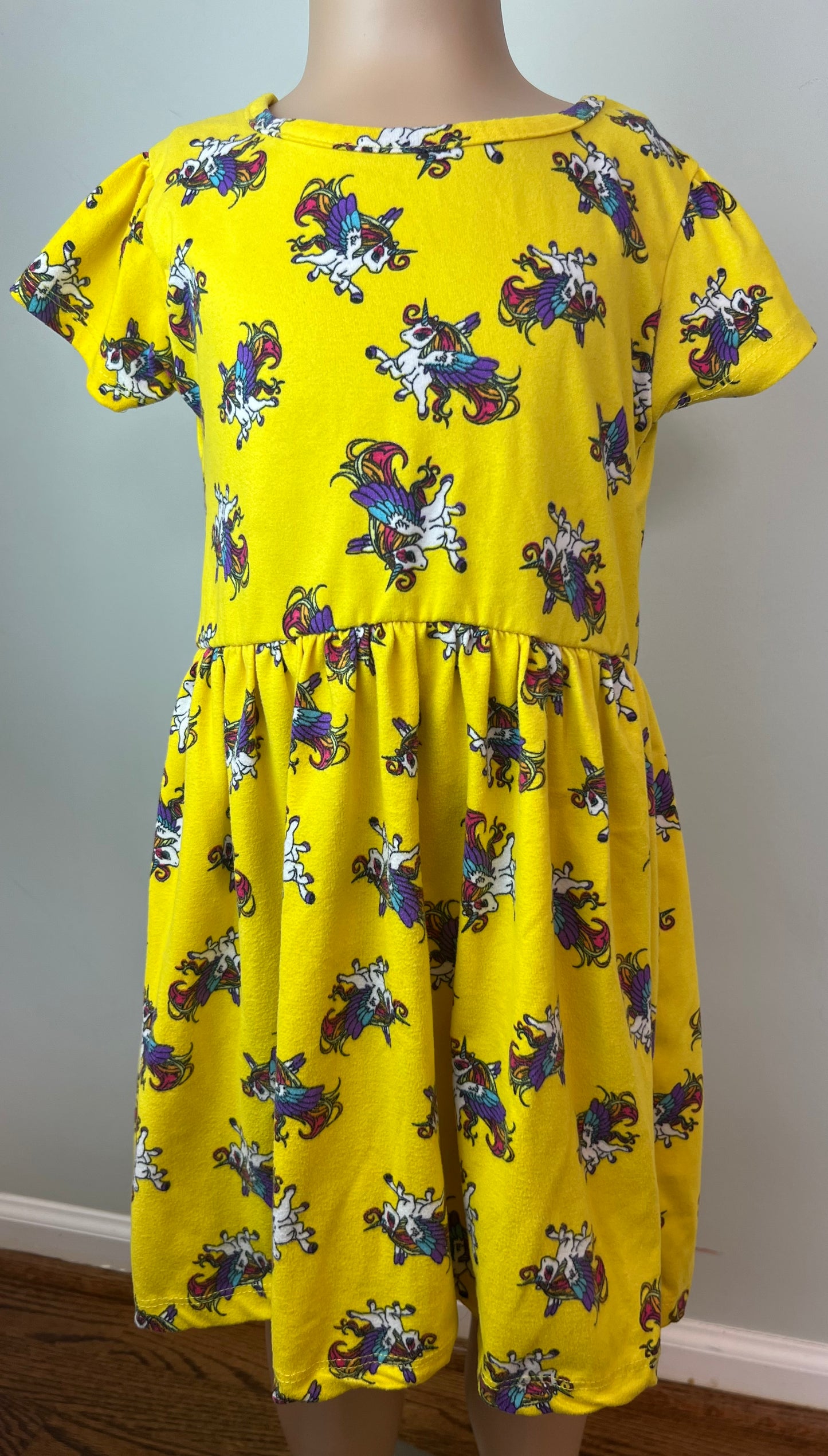 Pink Velvet Short Sleeved Pegasus Dress