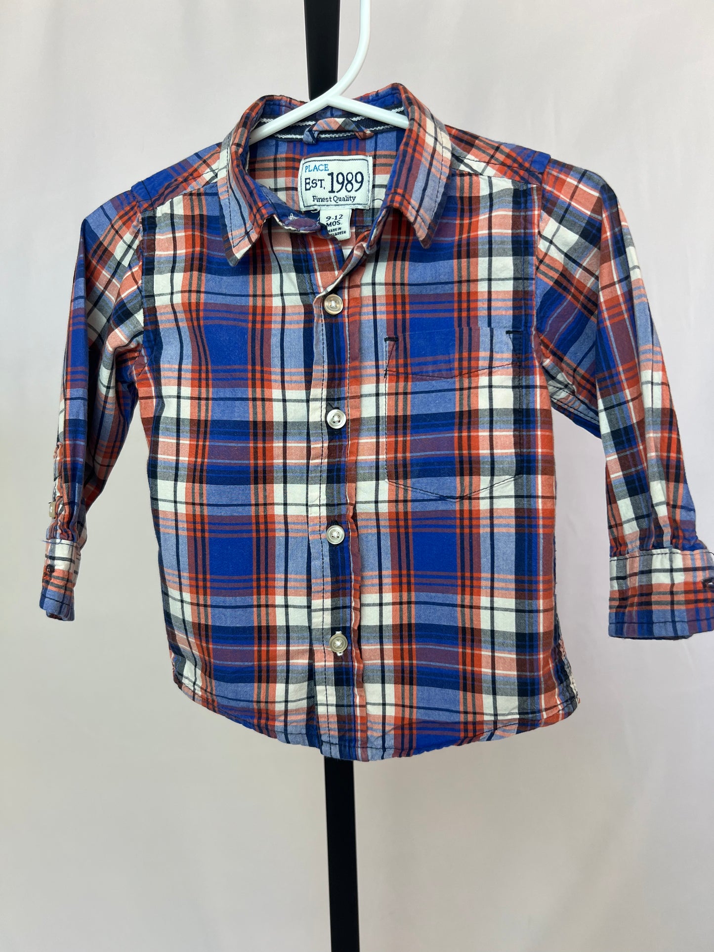 Children's Place Long Sleeved Plaid Button Down