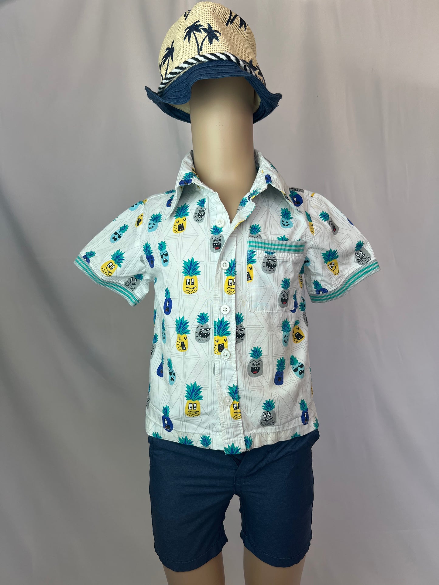 Kinderkind Pineapple Short Sleeved Button Down