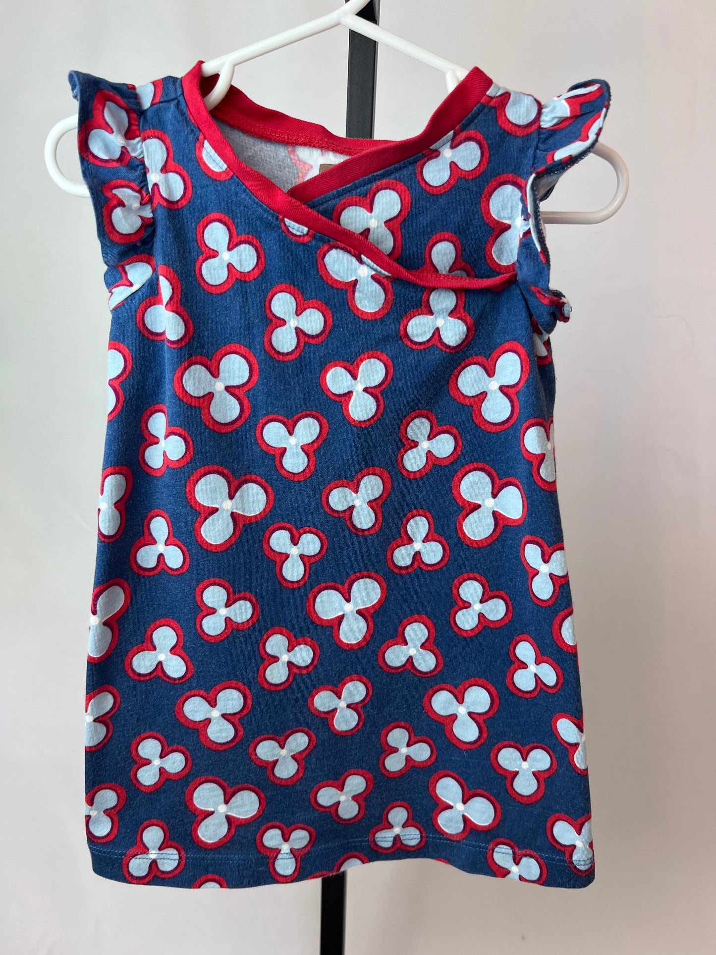 Tea Flowered Ruffle Sleeved Dress