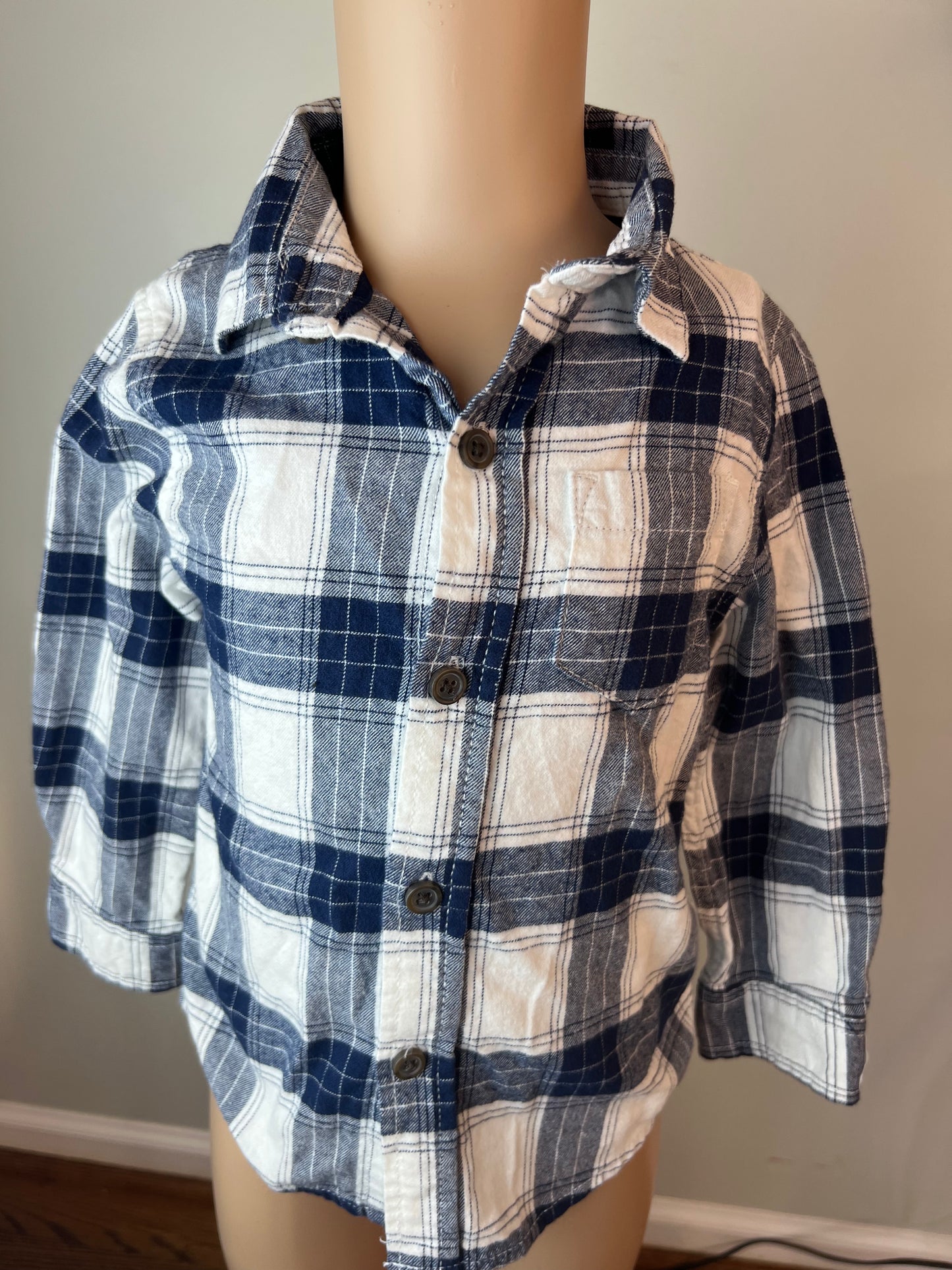Cat & Jack Plaid Long Sleeved Button Down Shirt