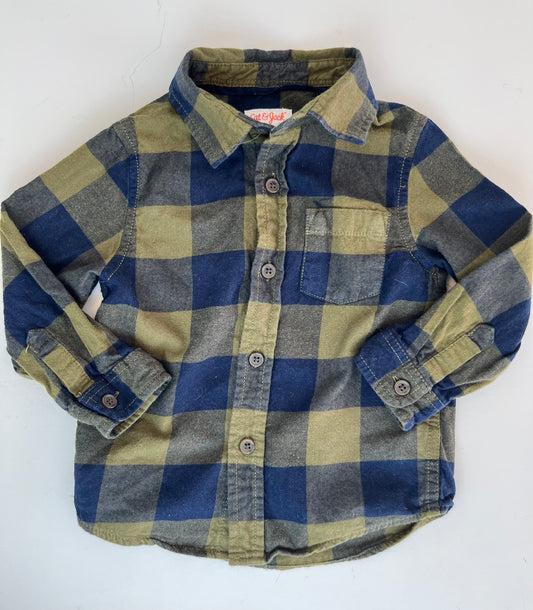 Old Navy Plaid Long Sleeved Button Down Shirt
