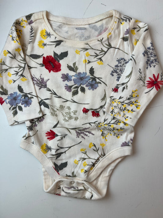 Old Navy Long Sleeved Floral Onesie