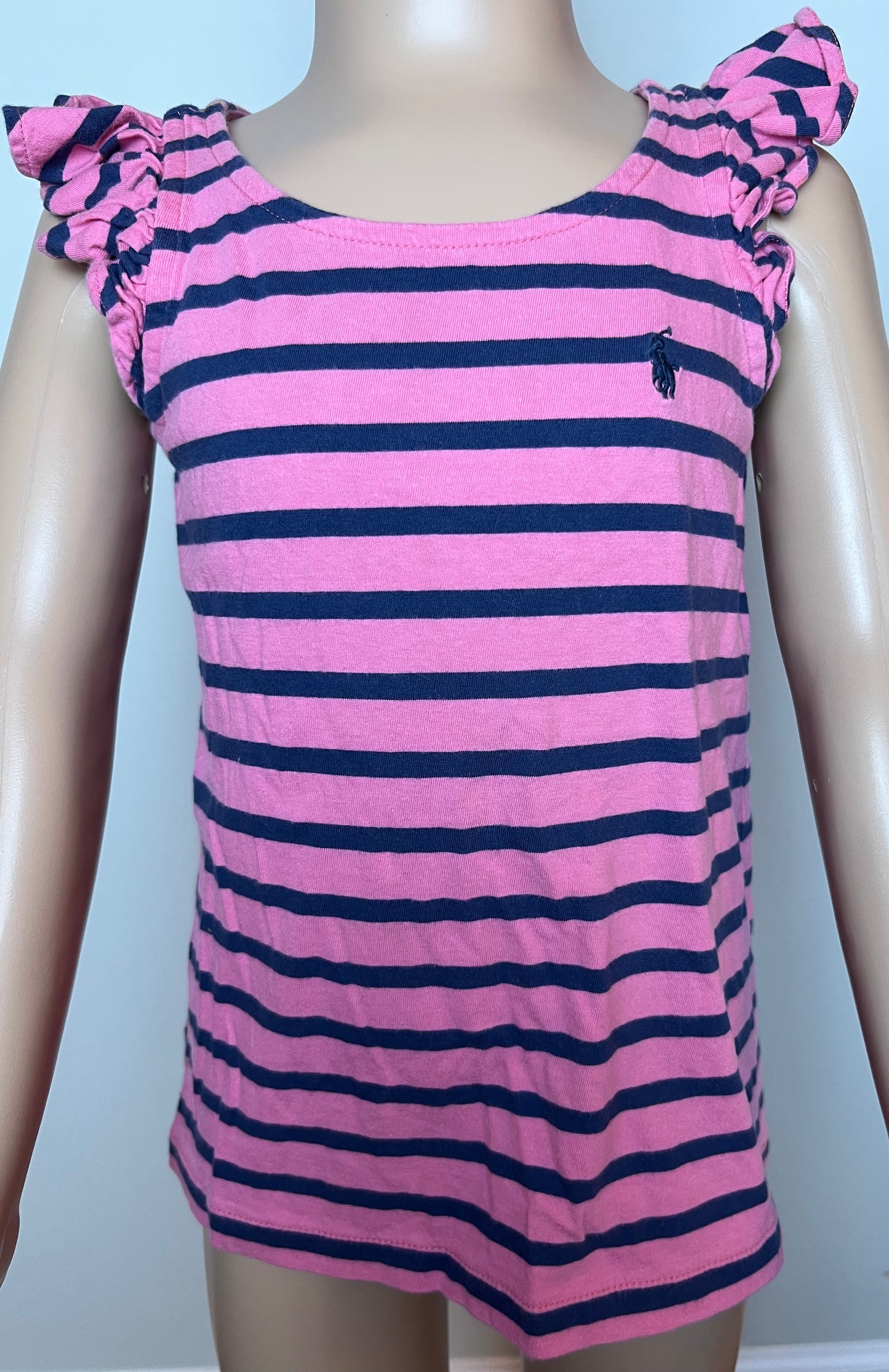 Ralph Lauren Ruffled Striped Tank Top