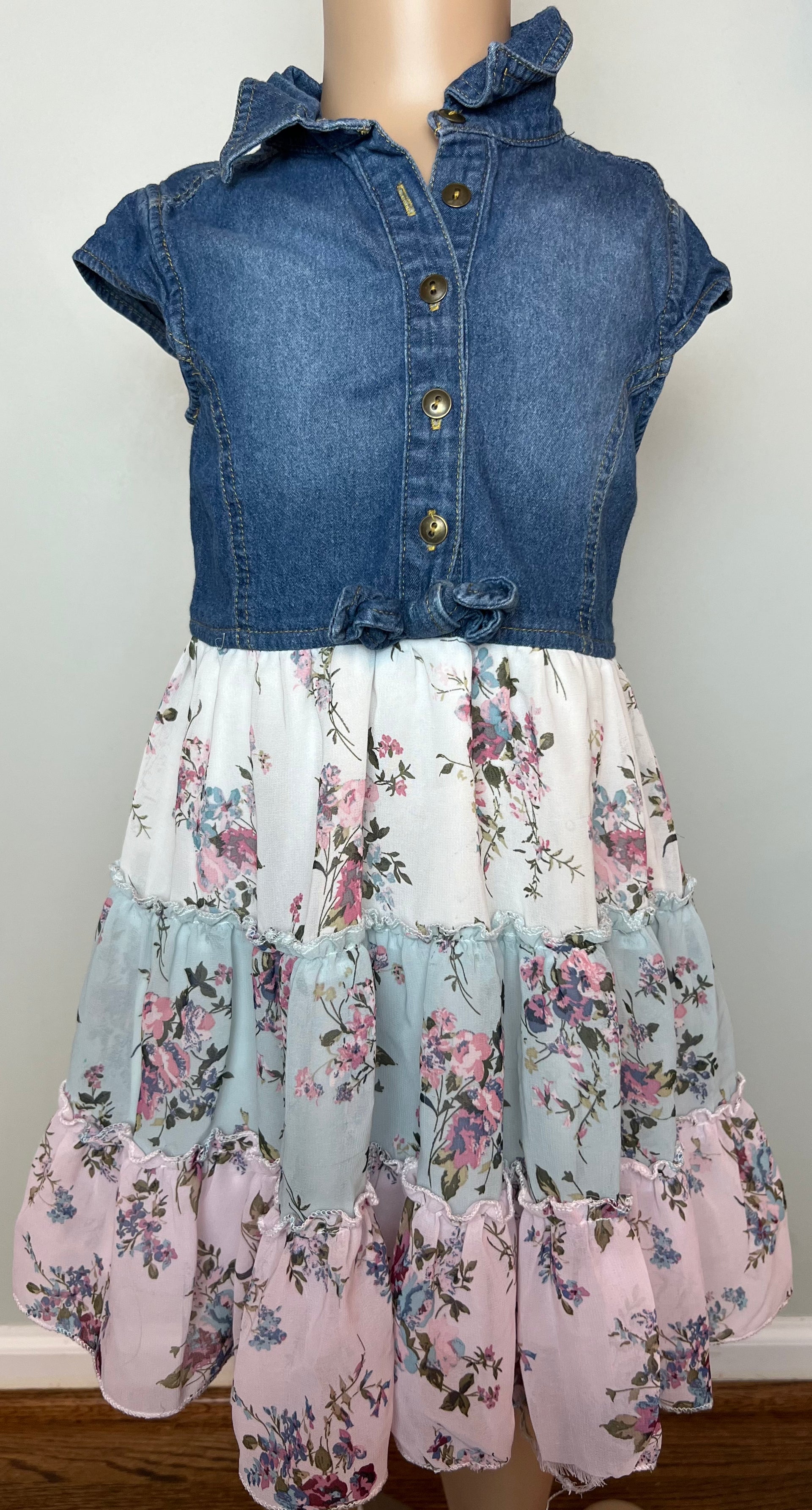 Zunie Denim and Floral Dress