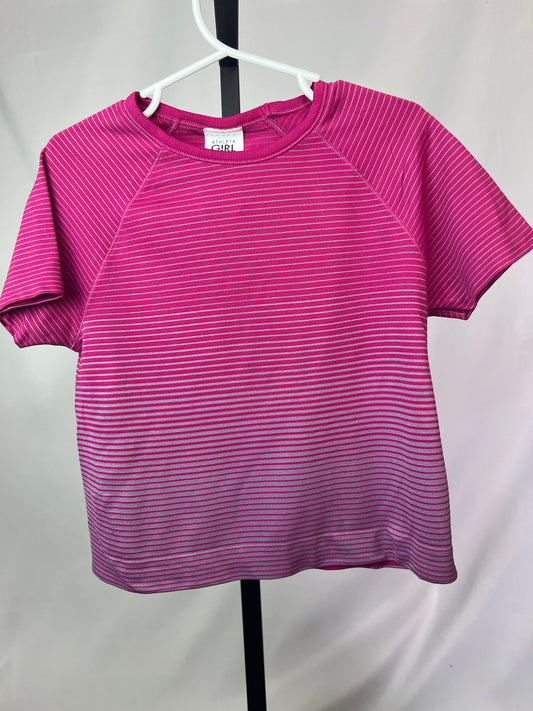 Athleta Girl Short Sleeved Striped Cropped T-Shirt