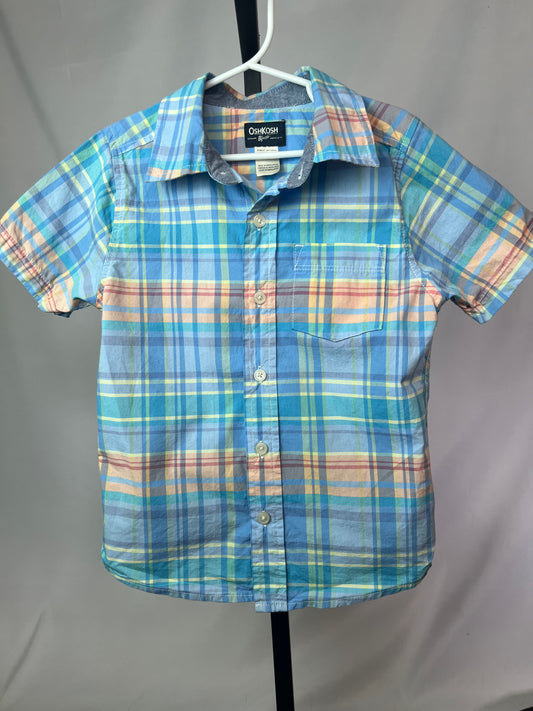 Osh Kosh Plaid Short Sleeved Button Down