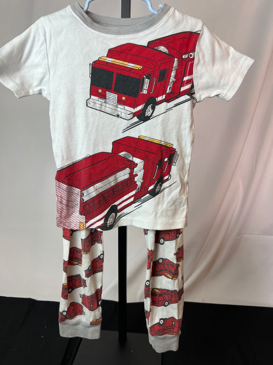 Carter's Short Sleeved Firetruck Pajamas